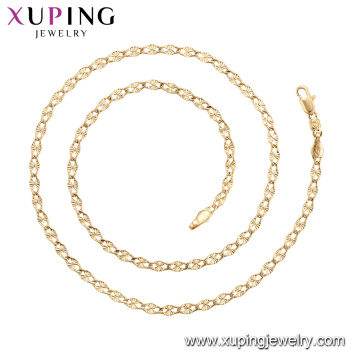 45011 xuping banhado a ouro 18k simples estilo de moda sem colar de corrente de pedra